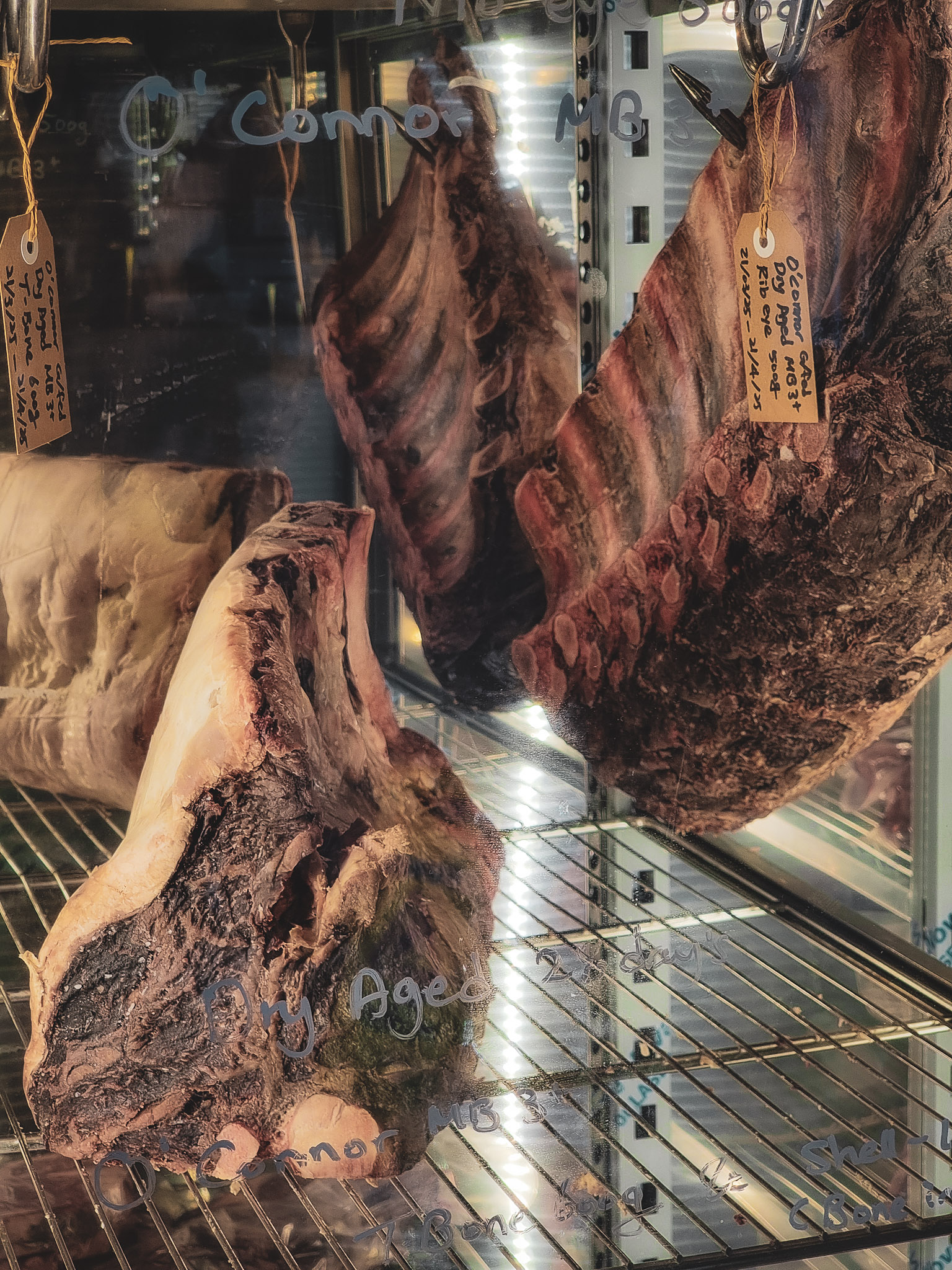 dry-aged meat in the cabinet